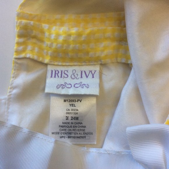 IRIS & IVY 2 PIECE YELLOW SUMMER BABY GIRL DRESS - Picture 6 of 6